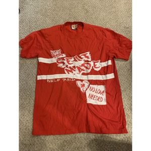 Retro Label No Love XL Red Short Sleeve T Shirt Street wear Self Made Self Paid